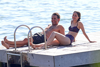 Rose Byrne sunbathing