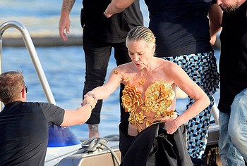 Sharon Stone outdoors