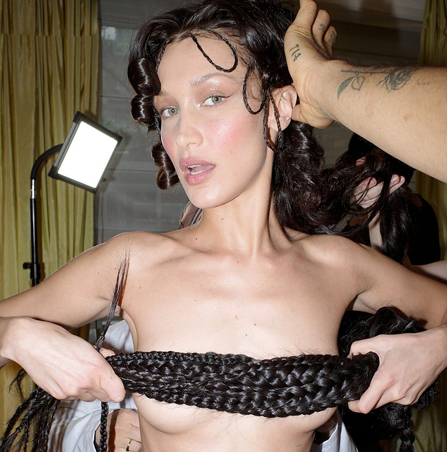 Bella Hadid topless