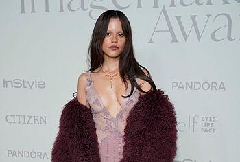 Jenna Ortega in see through dress